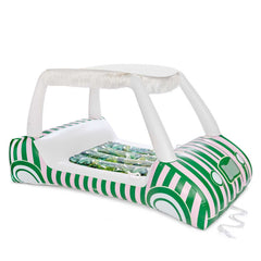 Green & Pink Palm Cabana Golf Cart Pool Float, Removable Shade | FUNBOY Near Me
