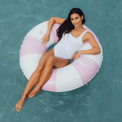 Giant Vintage Purple Stripe Inflatable Pool Float w/ Cup Holder 48" | FUNBOY Outlet
