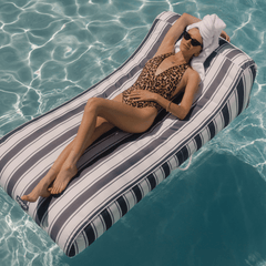 Fabric Covered Pool Float - Navy Stripe Sunbed Lounger | FUNBOY Sale