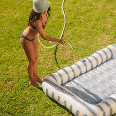 Tanning Pool Lounger: Blue & White Stripes | FUNBOY Outlet