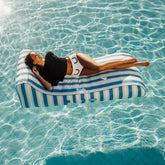 Fabric Covered Pool Float - Denim Blue Sunbed Lounger | FUNBOY US