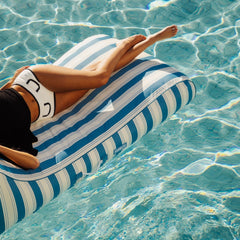 Fabric Covered Pool Float - Denim Blue Sunbed Lounger | FUNBOY US
