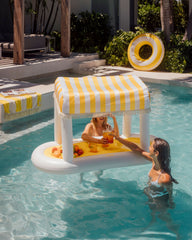 Yellow & White Striped Floating Cabana Bar | FUNBOY Sale