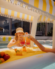 Yellow & White Striped Floating Cabana Bar | FUNBOY Sale