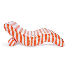 Orange Striped Chaise Lounger Pool Float | FUNBOY Discount