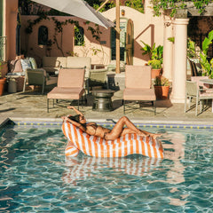 Orange Striped Chaise Lounger Pool Float | FUNBOY Discount