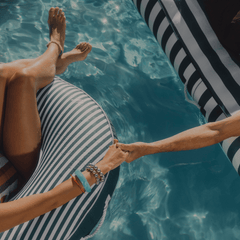 Fabric Covered Tube Float - Green Stripe | FUNBOY Online