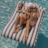 XL Fabric Covered Pool Float Sunbed Lounger - Navy Stripe | FUNBOY US