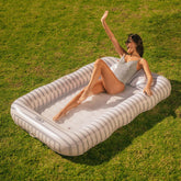 Tanning Pool Lounger: White & Navy Stripes | FUNBOY Outlet
