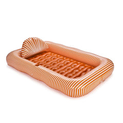 Tanning Pool Lounger: Orange White Stripes | FUNBOY