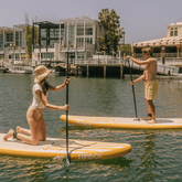 11"6' Inflatable Stand Up Paddle Board - Yellow & White Cabana Stripe | FUNBOY Near Me