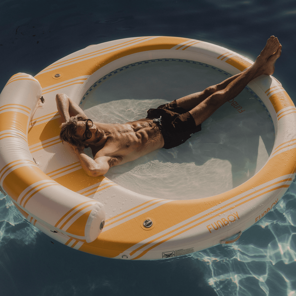 Yellow & White Floating Dock. Leisure Island | FUNBOY Sale