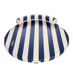 Inflatable Floating Dock: White, Navy Blue Stripes | FUNBOY US