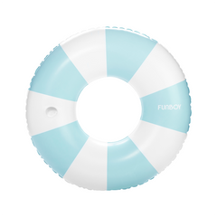 Blue Vintage Stripe Ring Tube Pool Float | FUNBOY