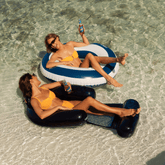 Pool Tube Float: Navy Blue & White, Striped | FUNBOY For Sale