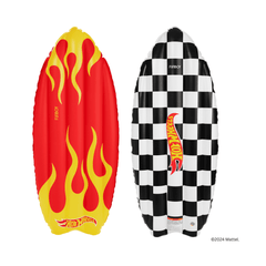 Hot Wheels Checkered Flame Surfboard Pool Float | FUNBOY