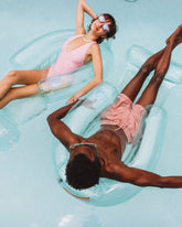 Pool Float Lounger: Clear Blue Mesh Chair Float | FUNBOY