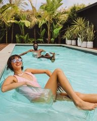 Pool Float Lounger: Clear Blue Mesh Chair Float | FUNBOY