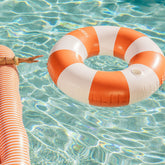 Large Pool Tube Float: Burnt Orange & White Stripes, 48" | FUNBOY Near Me