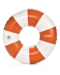 Large Pool Tube Float: Burnt Orange & White Stripes, 48" | FUNBOY Near Me