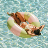 Large Pool Tube Float: Green & Pink Stripes, 48" | FUNBOY Discount