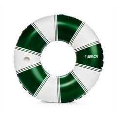 Vintage Green Stripe Inflatable Pool Float with Cup Holder 48" | FUNBOY Discount