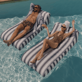 Cabana Navy Stripe Sunbed Lounger 2 Pack Fabric-Covered Pool Floats | FUNBOY Near Me