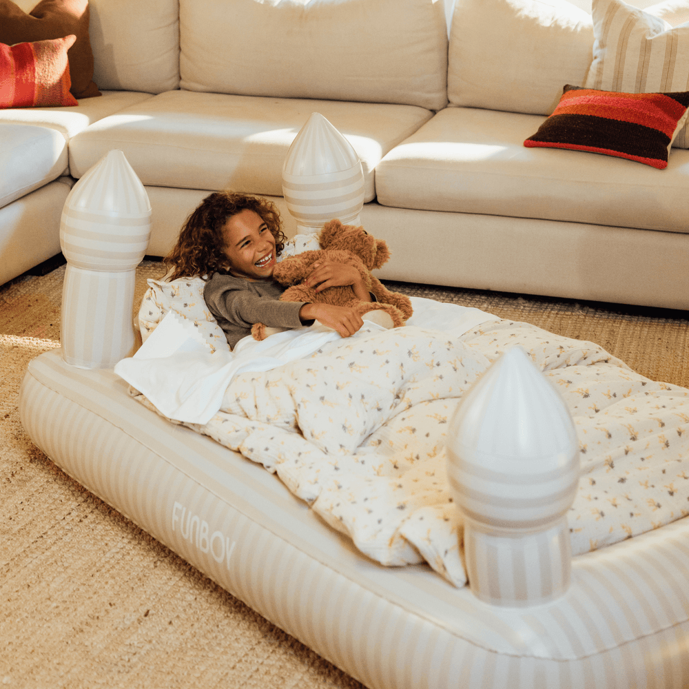 Kids Sleepover Bed - Striped Castle Air Mattress | FUNBOY Outlet