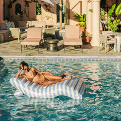 Blue Striped Chaise Lounger Pool Float | FUNBOY Outlet