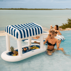 Navy Blue & White Striped Floating Cabana Bar | FUNBOY Sale