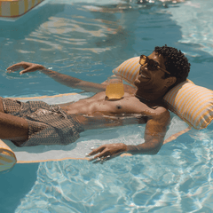 Premium Fabric Pool Hammock -Yellow Cabana Stripe | FUNBOY For Sale