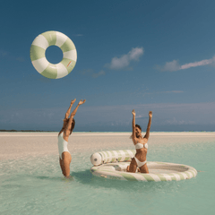 Large Pool Tube Float: Sage & White Stripes, 48" | FUNBOY