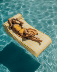 Fabric Covered Pool Float - Yellow Sunbed Lounger | FUNBOY Sale