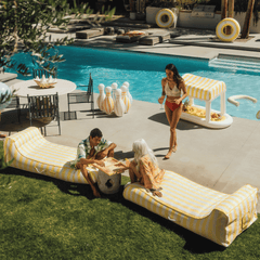 Fabric Covered Pool Float - Yellow Sunbed Lounger | FUNBOY Sale