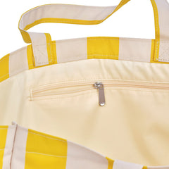 Beach Bag Tote, Yellow Cabana Stripe | FUNBOY Discount
