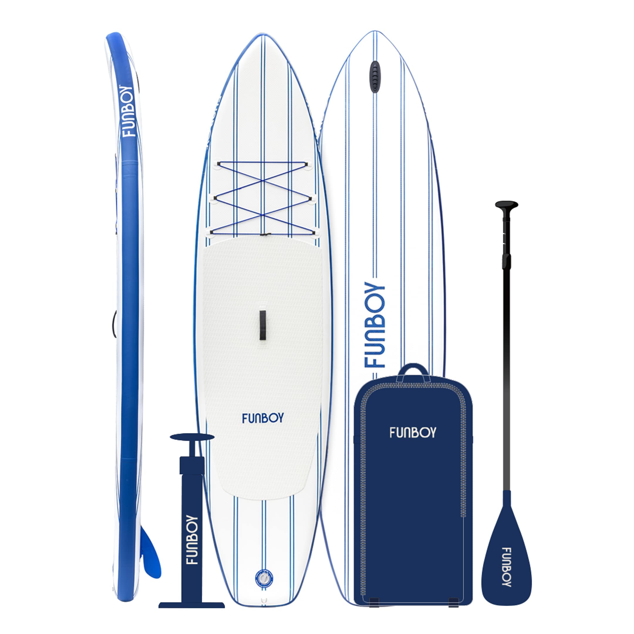 11"6' Inflatable Stand Up Paddle Board - Navy & White | FUNBOY US