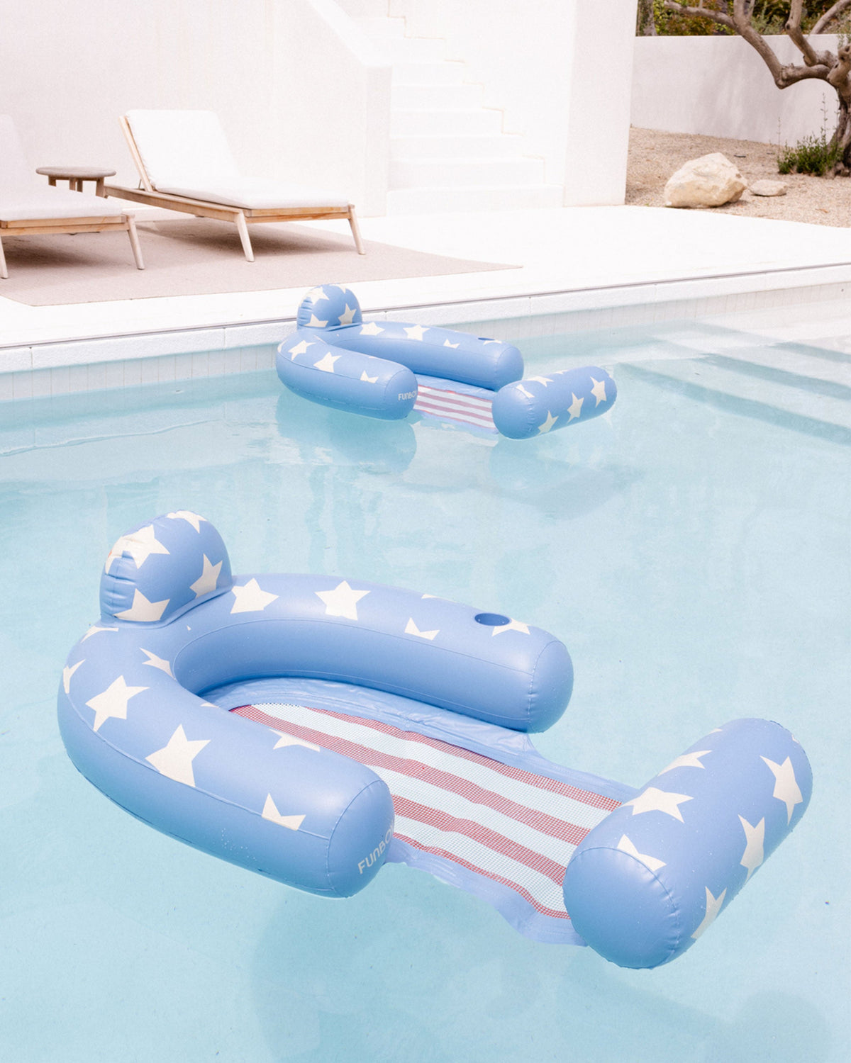 Stars & Stripes Mesh Chair Pool Float - 2 Pack | FUNBOY For Sale