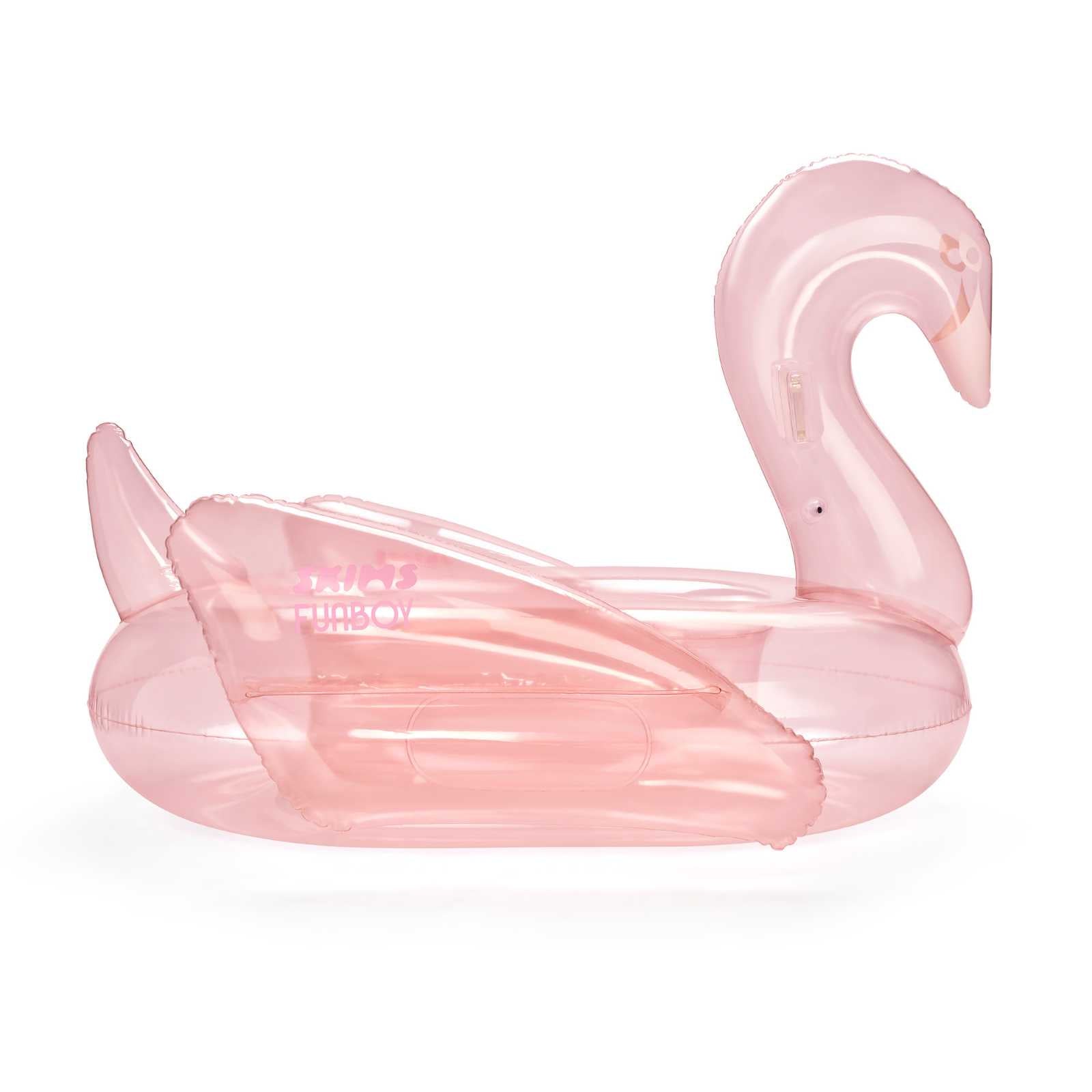 SKIMS x FUNBOY Cherry Blossom Clear Swan Pool Float | FUNBOY