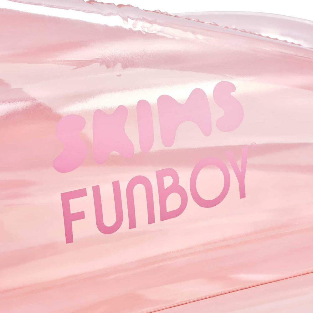 SKIMS x FUNBOY Cherry Blossom Clear Swan Pool Float | FUNBOY