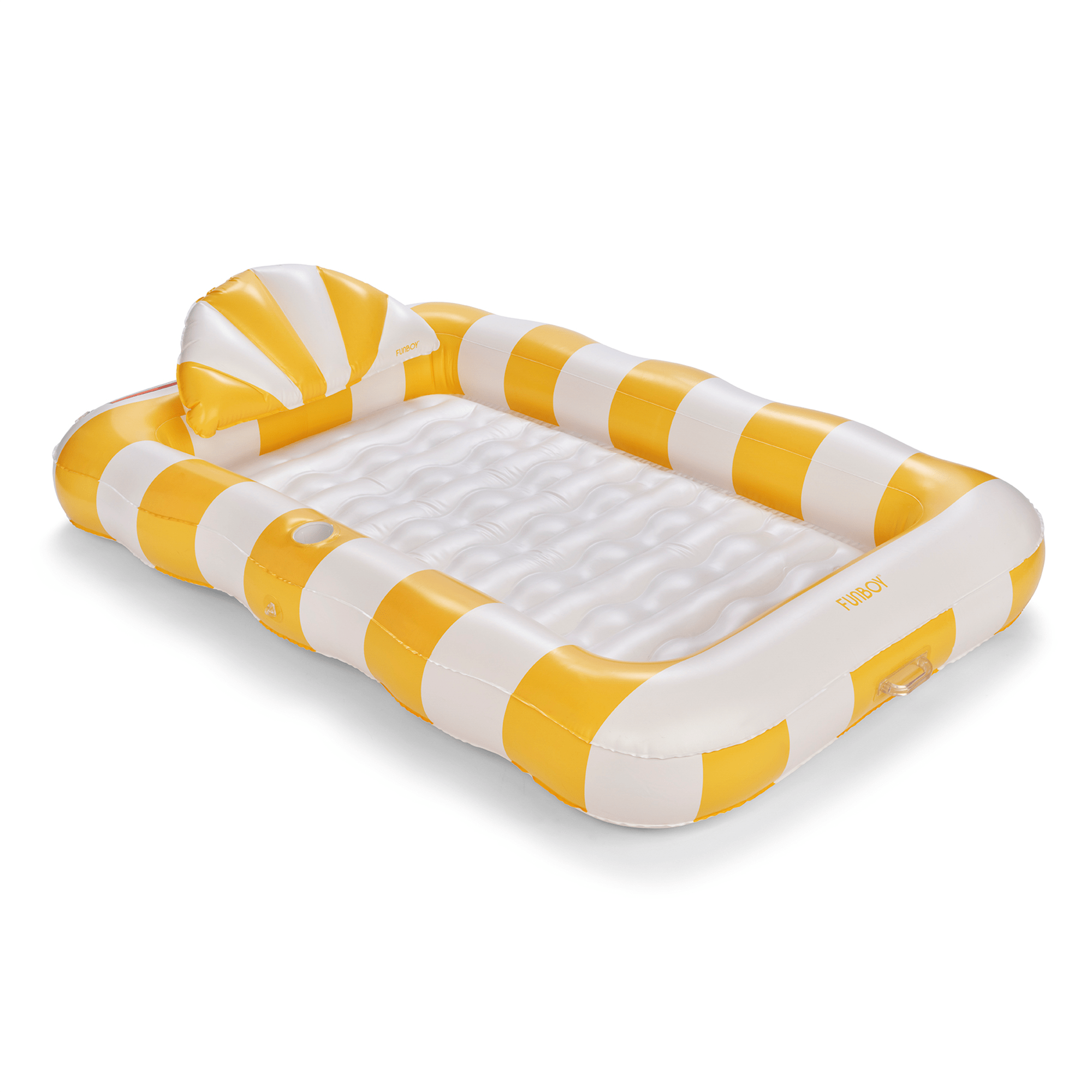Tanning Pool Lounger: Yellow & White Stripes | FUNBOY For Sale