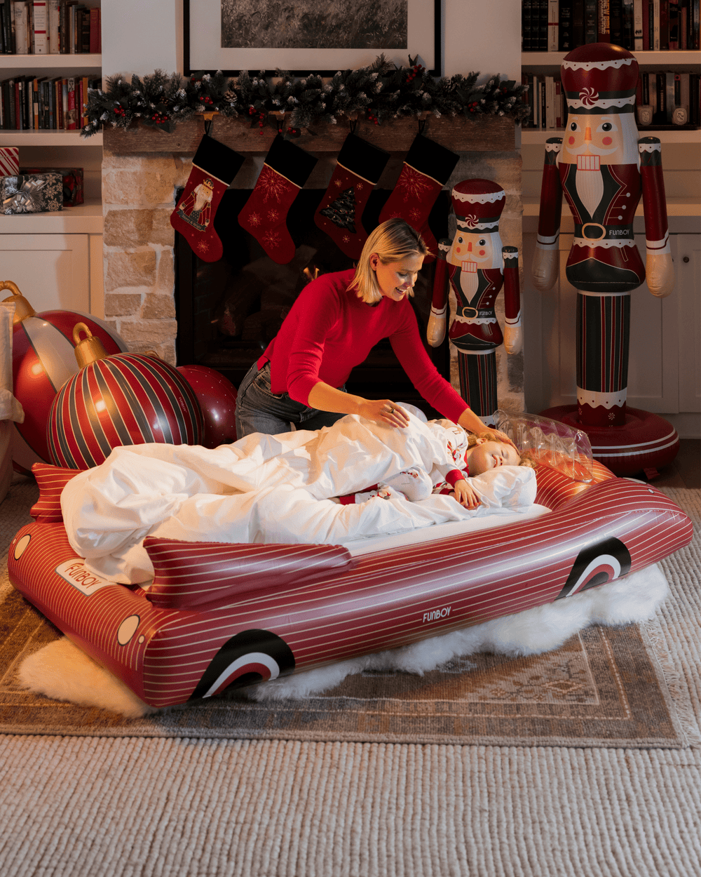 Kids Sleepover Bed - Christmas Convertible Air Mattress | FUNBOY US