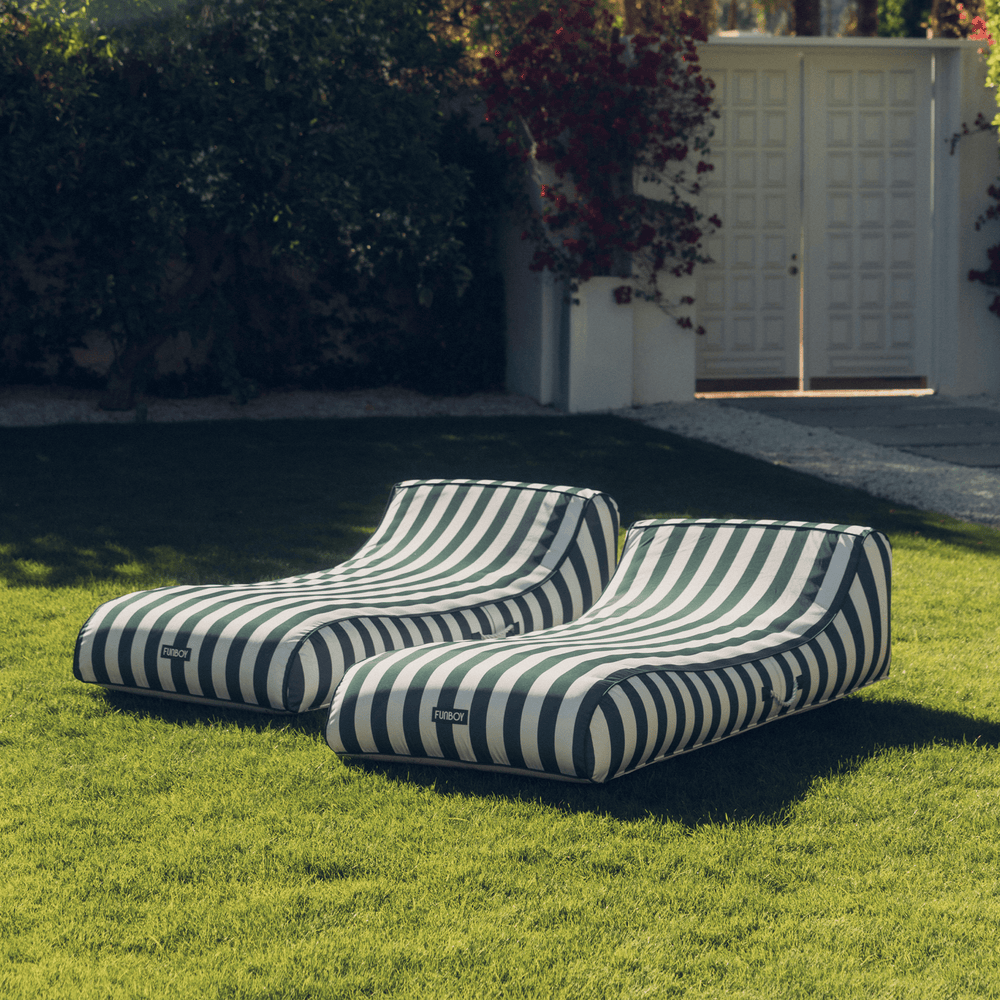 Fabric Covered Pool Float - Green Cabana Sunbed Lounger | FUNBOY Near Me