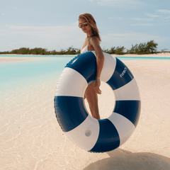 Large Pool Tube Float: Navy Blue, White Stripes, 48" | FUNBOY For Sale