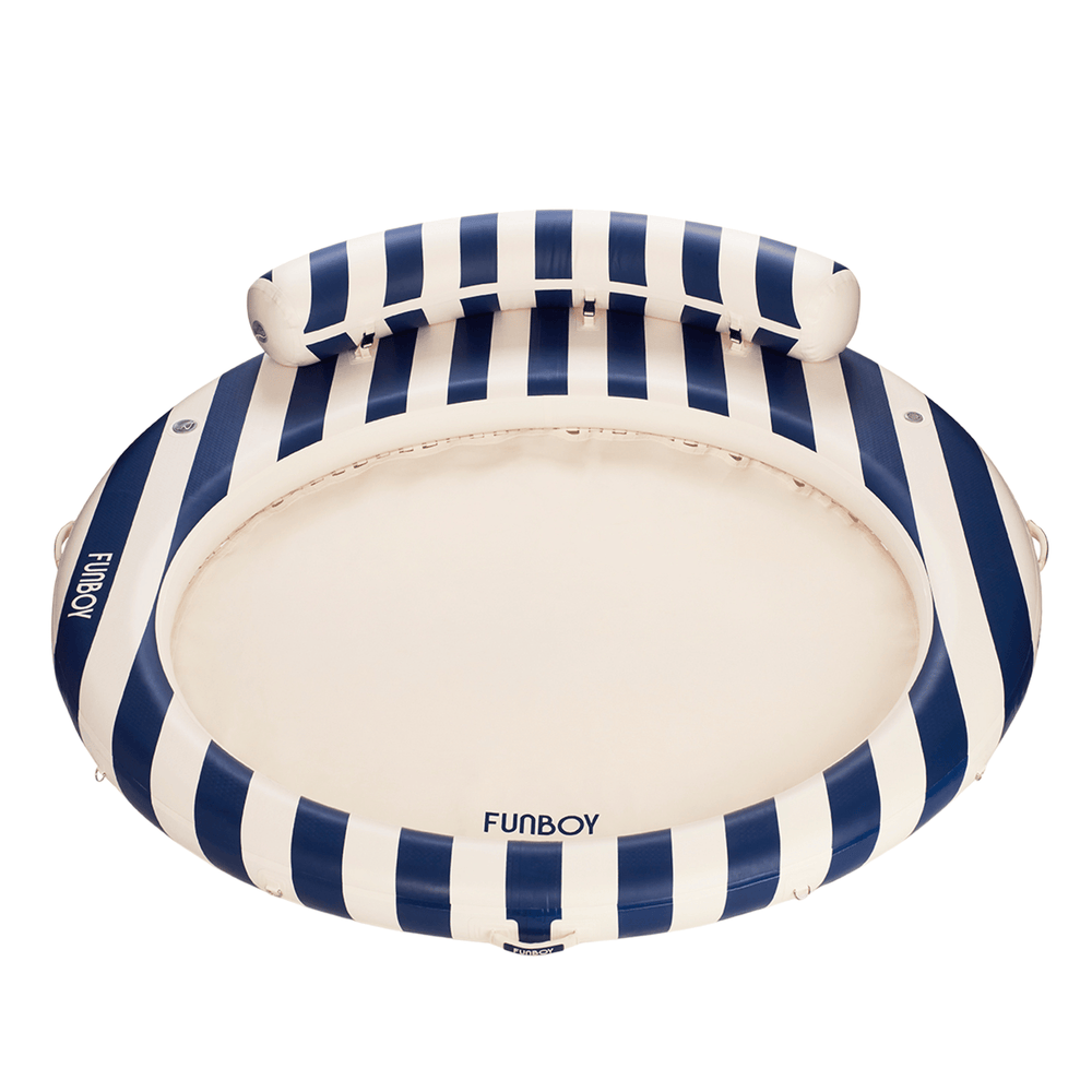Inflatable Floating Dock: Navy Blue with Backrest | FUNBOY Discount
