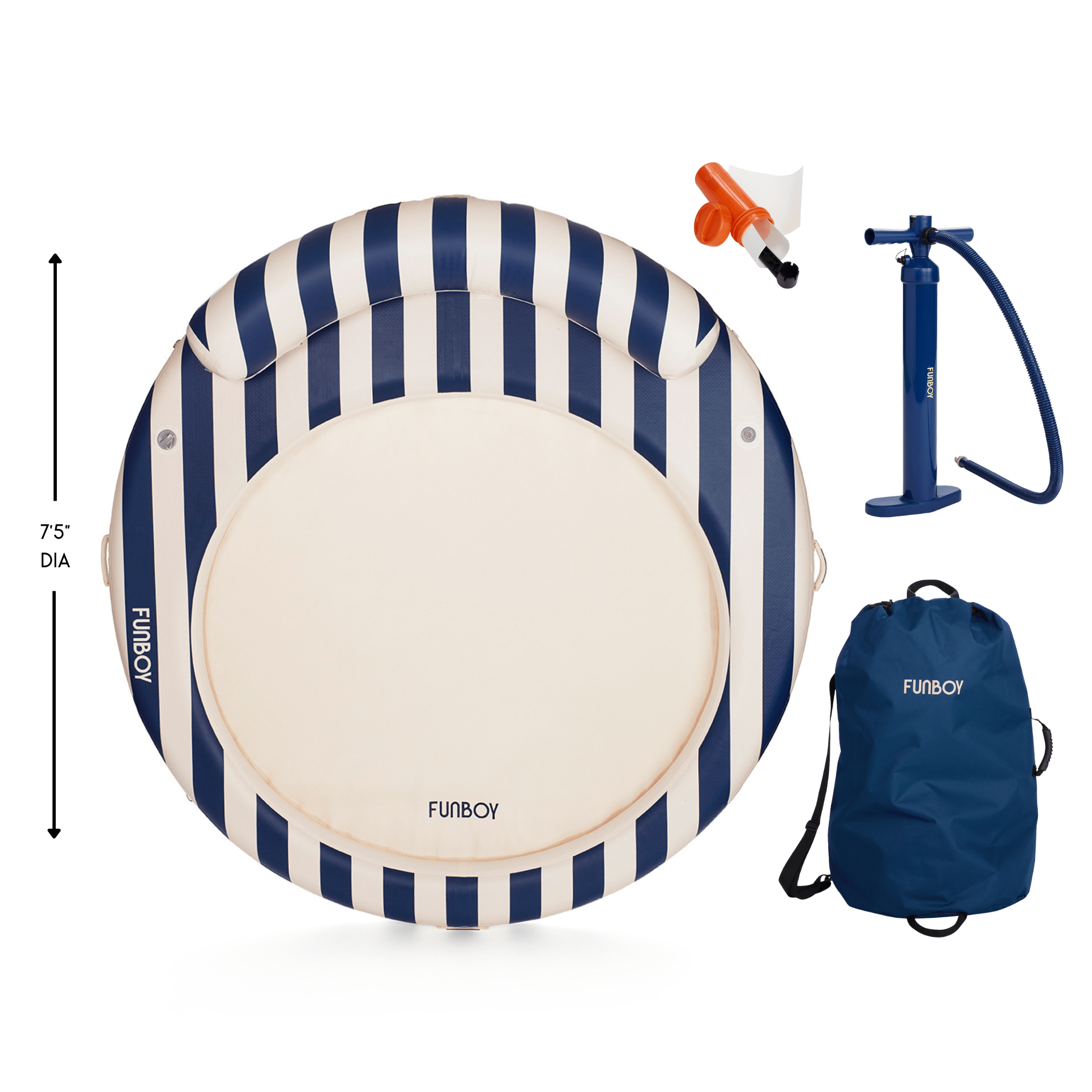 Inflatable Floating Dock: Navy Blue with Backrest | FUNBOY Discount