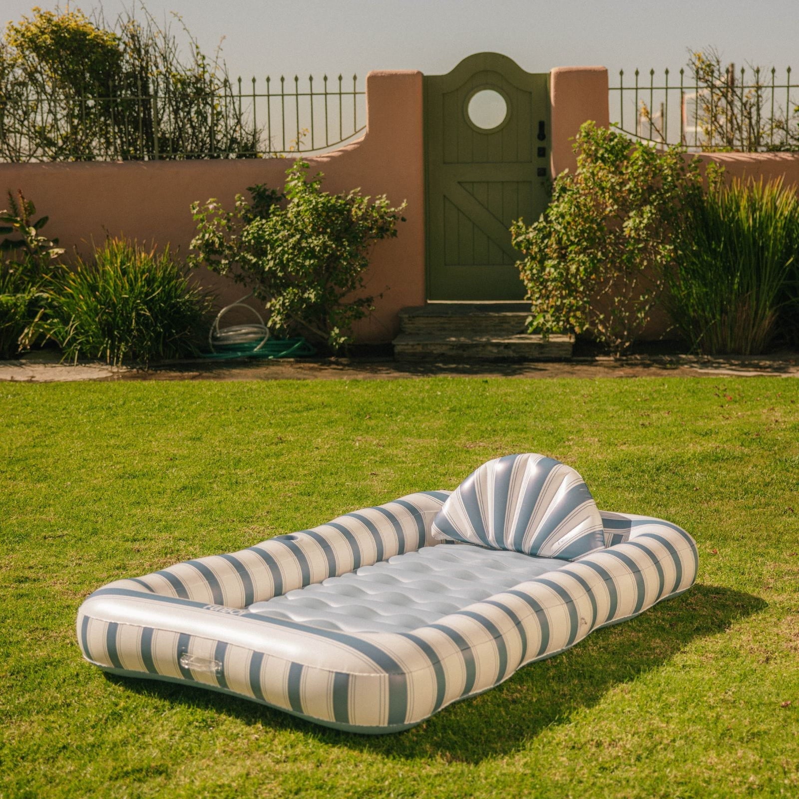 Tanning Pool Lounger: Blue & White Stripes | FUNBOY Outlet