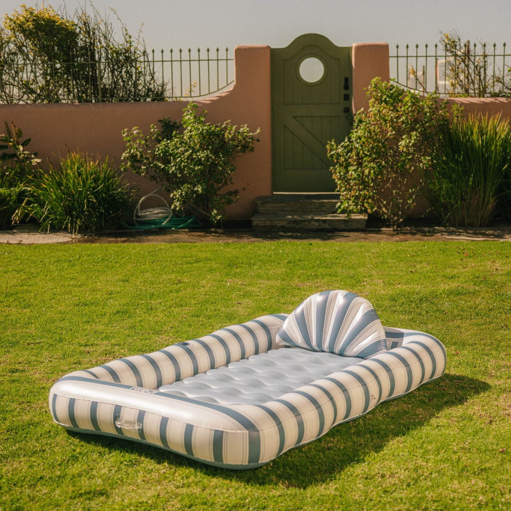 Tanning Pool Lounger: Blue & White Stripes | FUNBOY Outlet
