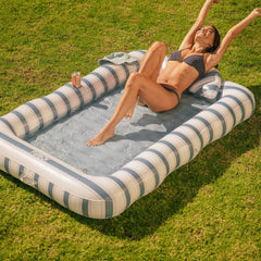 Tanning Pool Lounger: Blue & White Stripes | FUNBOY Outlet