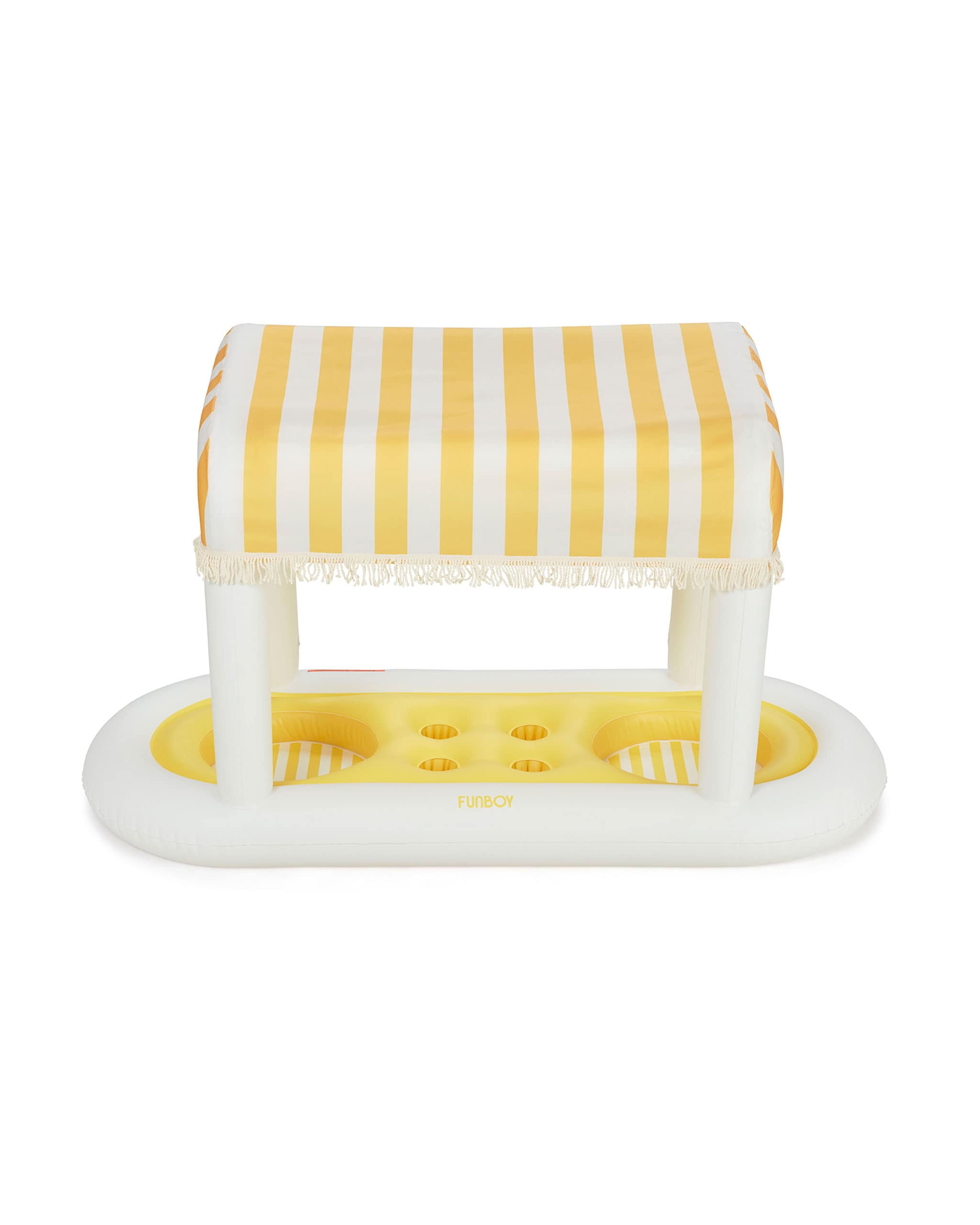 Yellow & White Striped Floating Cabana Bar | FUNBOY Sale