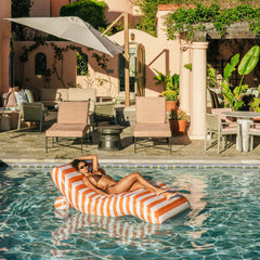 Orange Striped Chaise Lounger Pool Float | FUNBOY Discount